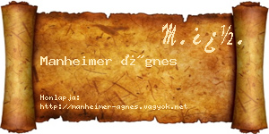 Manheimer Ágnes névjegykártya